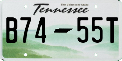 TN license plate B7455T