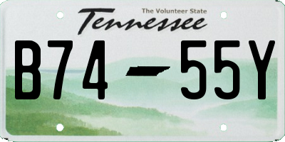 TN license plate B7455Y