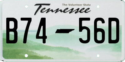 TN license plate B7456D