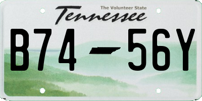 TN license plate B7456Y