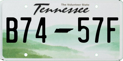 TN license plate B7457F