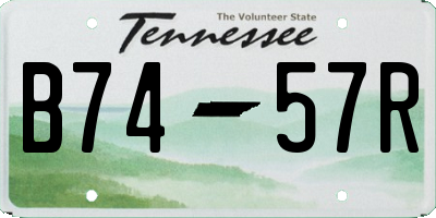 TN license plate B7457R