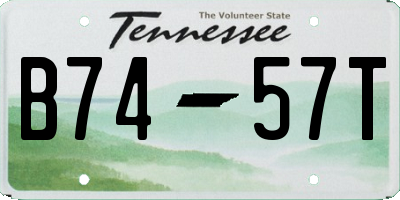 TN license plate B7457T