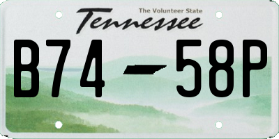 TN license plate B7458P