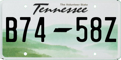 TN license plate B7458Z