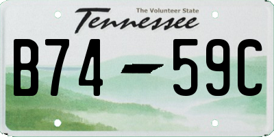 TN license plate B7459C