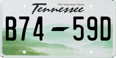 TN license plate B7459D