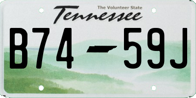 TN license plate B7459J