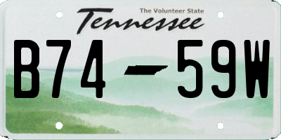 TN license plate B7459W