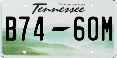 TN license plate B7460M