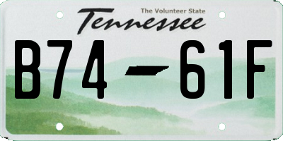 TN license plate B7461F