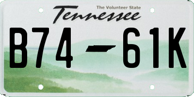 TN license plate B7461K