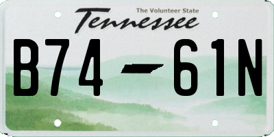 TN license plate B7461N