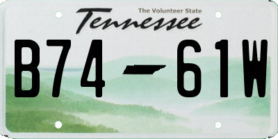 TN license plate B7461W