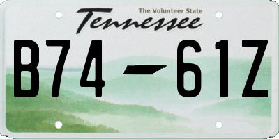 TN license plate B7461Z