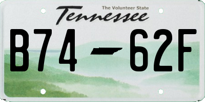 TN license plate B7462F