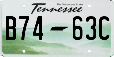 TN license plate B7463C