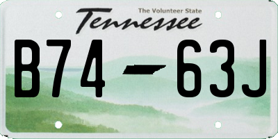 TN license plate B7463J