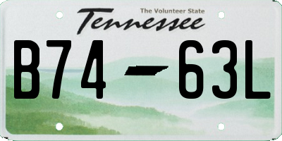 TN license plate B7463L