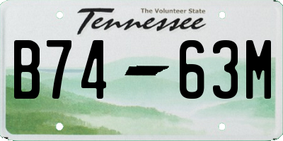 TN license plate B7463M