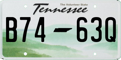 TN license plate B7463Q