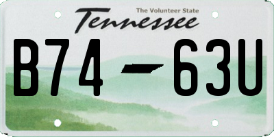 TN license plate B7463U