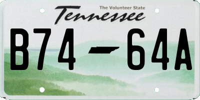 TN license plate B7464A