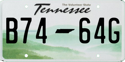 TN license plate B7464G