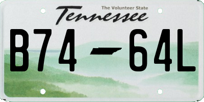 TN license plate B7464L