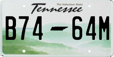 TN license plate B7464M