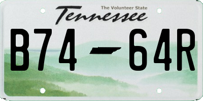 TN license plate B7464R