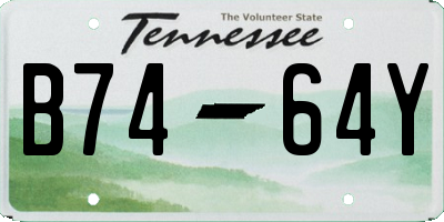 TN license plate B7464Y