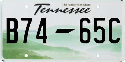 TN license plate B7465C