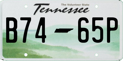 TN license plate B7465P