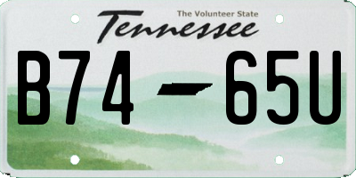 TN license plate B7465U