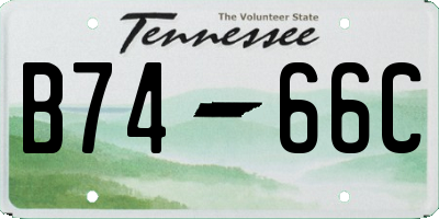 TN license plate B7466C