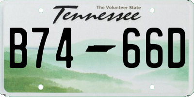 TN license plate B7466D