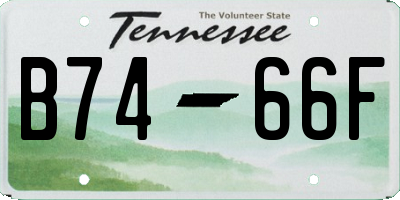 TN license plate B7466F