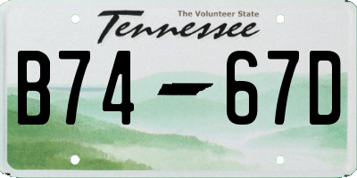TN license plate B7467D