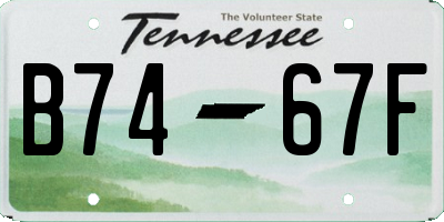 TN license plate B7467F