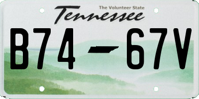 TN license plate B7467V