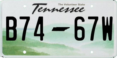 TN license plate B7467W