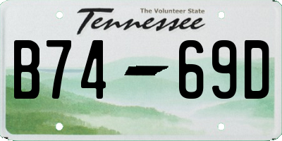 TN license plate B7469D