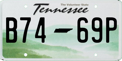 TN license plate B7469P
