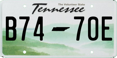 TN license plate B7470E