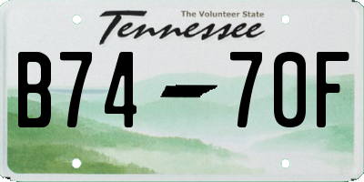 TN license plate B7470F