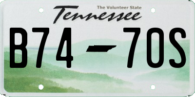TN license plate B7470S
