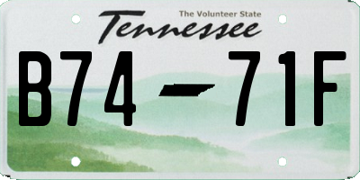 TN license plate B7471F