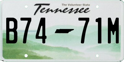 TN license plate B7471M