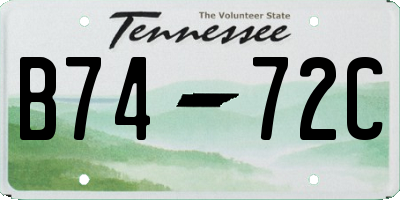 TN license plate B7472C